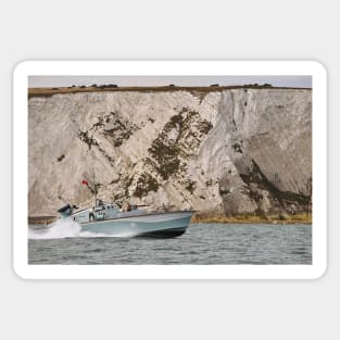Motor Gun Boat at Speed off the Isle of Wight Sticker